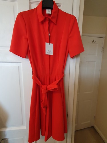 Abito midi rosso corallo