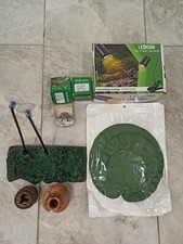 Porta lampada con 2 Lampade  UVB+UVA, Penisola Galleggiante e Arredi Acquario