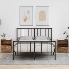 Comodino con cassetto 2 pcs Legno vecchio 40 x 35 x 47,5 cm