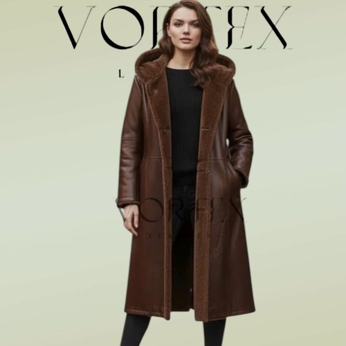 Cappotto lungo shearling donna
