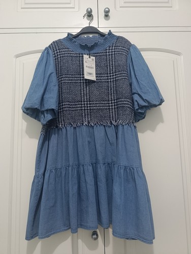 Vestido zara jeans tweed - jeans,