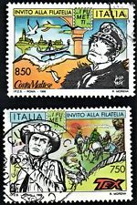 francobolli italia usati fumetti tex corto maltese 1996 serie 2 valori italiani 