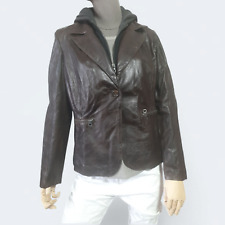 Blazer corto in pelle con