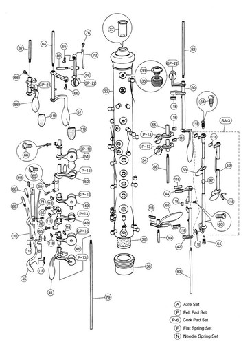 Yamaha vite molla piatta oboe