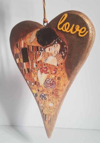 Cuore legno decoupage - legno,