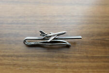 Fermacravatta in ARGENTO 800 con AEROPLANO JET aereo aviazione aeronautica 