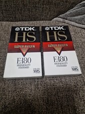 2x TDK HS180 VHS HIGH QUALITY STANDARD SHARP & CLEAR VERGINI NUOVE SIGILLATE!