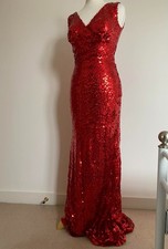 Abito lungo paillettes rosso