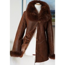 MONTONE VERO DONNA CON IL COLLO VOLPE  Tg.  L