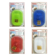 Porta sapone in plastica Bagno Appoggio Ovale Bianco Rosso Blu Verde Portasapone