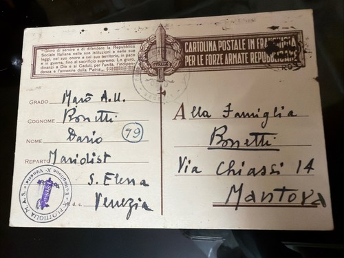 Cartolina militare rsi - militare,