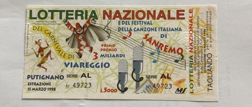 Biglietto lotteria nazionale - biglietto,