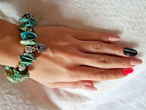 Bracciale turchese perline - bracciale,