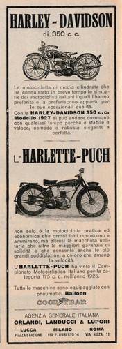 Pubblicita 1927 moto harley - moto,