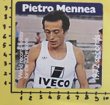 PIETRO MENNEA WORLD RECORD 200 METRES ADESIVO STICKER VINTAGE NEW ORIGINAL