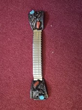 cinturino orologio vintage In Turchese Corallo E Argento Originale
