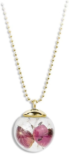 Collana rosa rossa inox oro - rosa,