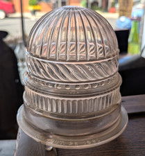 Rarissima trappola per mosche vittoriana 1890 antica rotonda in vetro selce 2 pezzi