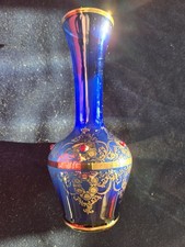 Vaso Boemia Blu Cobalto Ceco