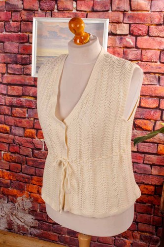 Crochet vintage gilet crema - crochet,