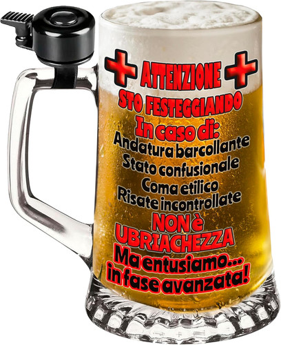 Boccale birra vetro con - in,