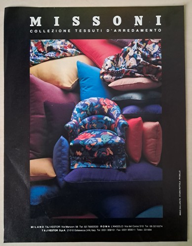 Pubblicità epoca missoni - pubblicità, d'epoca