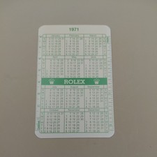   Carte Rolex Calander 1971