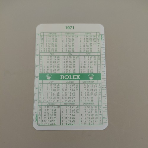Carte rolex calander 1971 - carte,
