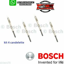 KIT CANDELETTE ORIGINALI BOSCH FIAT PUNTO IDEA PANDA 500 DOBLO 1.3 MULTIJET