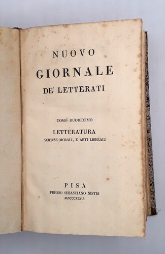 Nuovo giornale letterati - giornale, de'