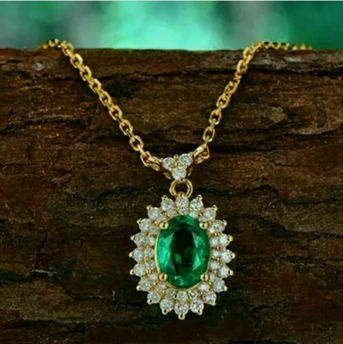 Ciondolo donna smeraldo verde