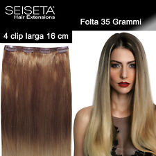 Extension Clip capelli veri Fascia 16 cm Folta 35 grammi SEISETA Hair Remy 55 cm