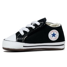 Converse All star Crib Scarpe culla neonato neonata Nera suola morbida strappo