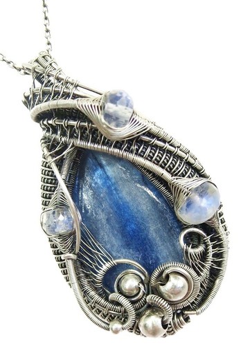 Collana cianite blu e - collana,