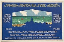 SPIAGGIA DI FRANCAVILLA AL MARE ABRUZZI CARTOLINA IIa MOSTRA NAZ. DELLA PESCA