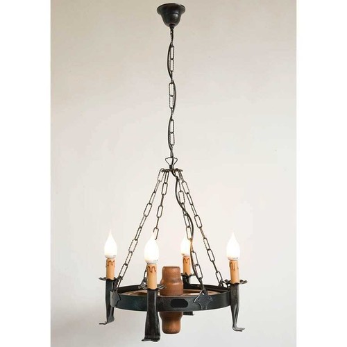 Lampadario ferro battuto e - ferro,