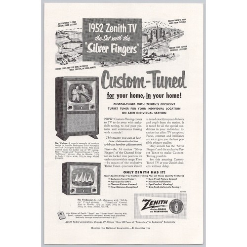 Zenith custom tuned television - zenith,