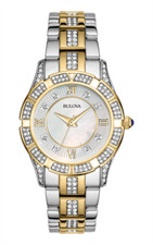 Orologio elegante donna Bulova 98L135 cristalli originali tono oro giallo e argento