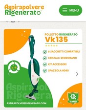 Vorwerk Folletto VK 135 220W Scopa Elettrica Aspirapolvere - Verde/Bianco