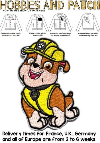 Patch rubble paw patrol toppa - rubble,