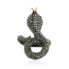 Anello serpente rubino argento