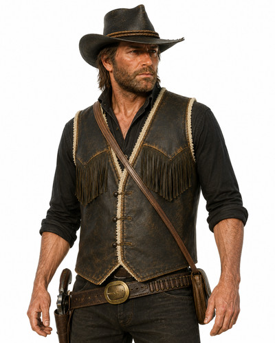 Gilet vintage western - in, pelle