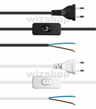 Cavo per Lampada con interruttore per Applique Abat Jour BIANCO NERO 1,5 metri