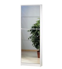 SCARPIERA BIANCA CON 5 ANTE A SPECCHIO, 62X182X18CM