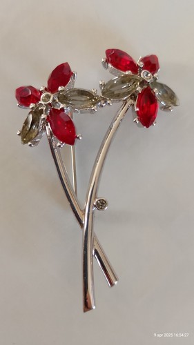 Spilla vintage acciaio strass