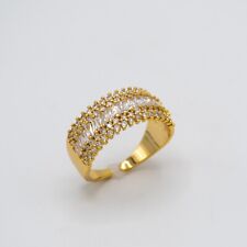 Anello "Venere Gioielli" in rame colore oro, a fascia con zirconi 01-Vx.37