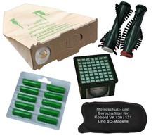Set adatto Vorwerk Folletto VK 130 131 131 SC: 10 sacchetti 2 filtri spazzole profumo