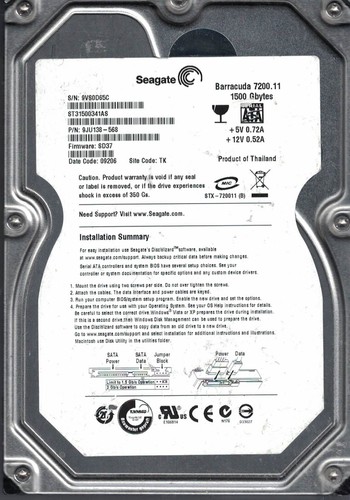 Seagate st31500341as 9vs - st31500341as,