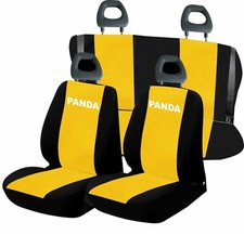 Coprisedili per panda 2003-2012 in cotone giallo/nero -su misura, made in italy