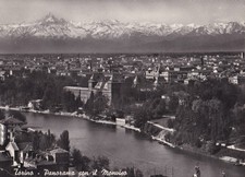 Cartolina Piemonte  TORINO -Panorama con il Monviso -Viaggiata -1957-B/N-